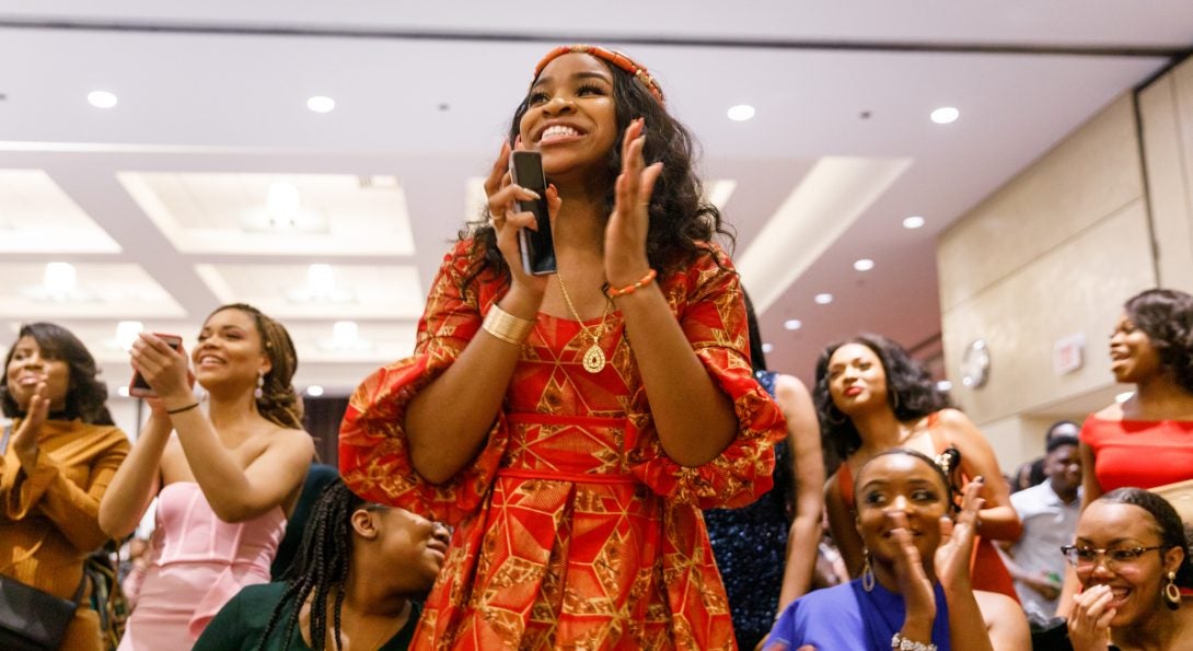 Students at Black History Month celebration