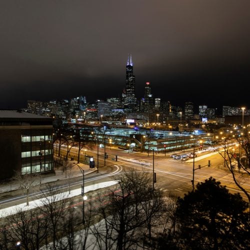 UIC streets at night