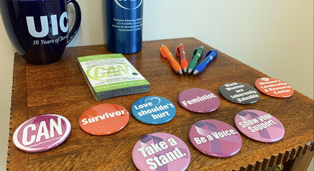 Display table with Campus Advocacy Buttons