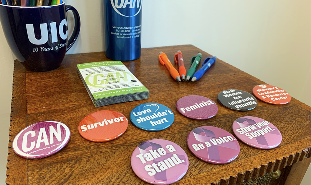 Display table with Campus Advocacy Buttons