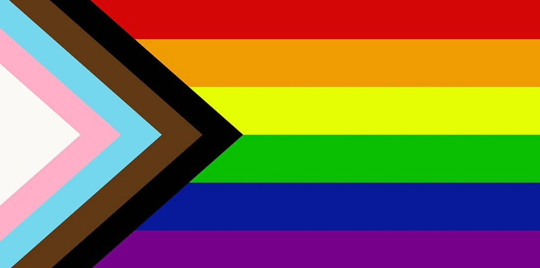 The Progress Pride Flag.