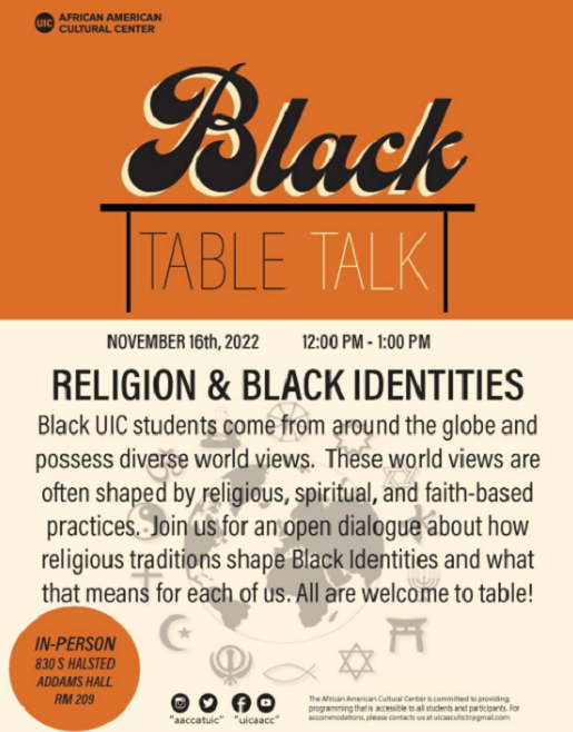 Black Table Talk Religion and Black Identities Office of Diversity