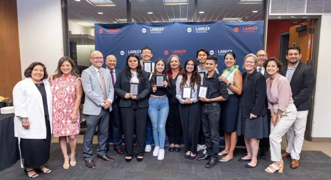 Chicago Latino Caucus scholarship group picture.