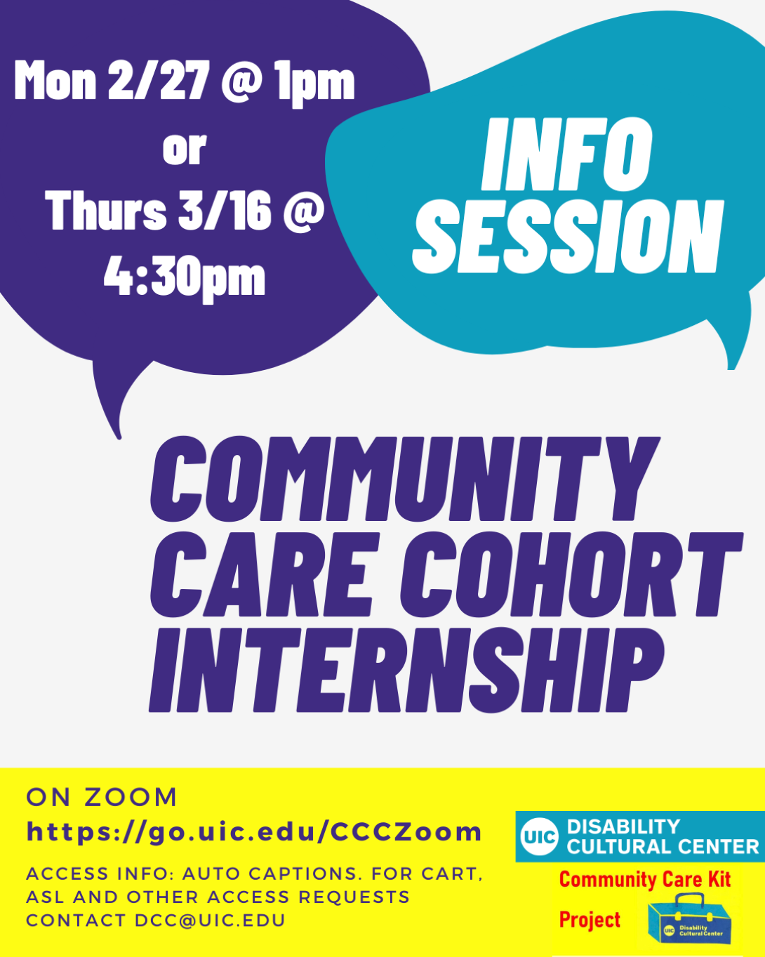 UIC DCC Community Care Cohort Info Session, Office of Diversity, Equity &  Engagement