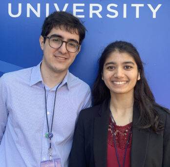 Ryan Zomorrodi and Sonya Gupta at the Clinton Global Initiative University annual meeting. 