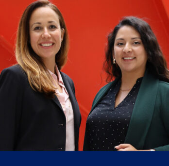 Photo of the UIC Law International Human Rights Clinic Director Sarah Dávila A (left) and Staff Attorney Alejandra Palacios
                  