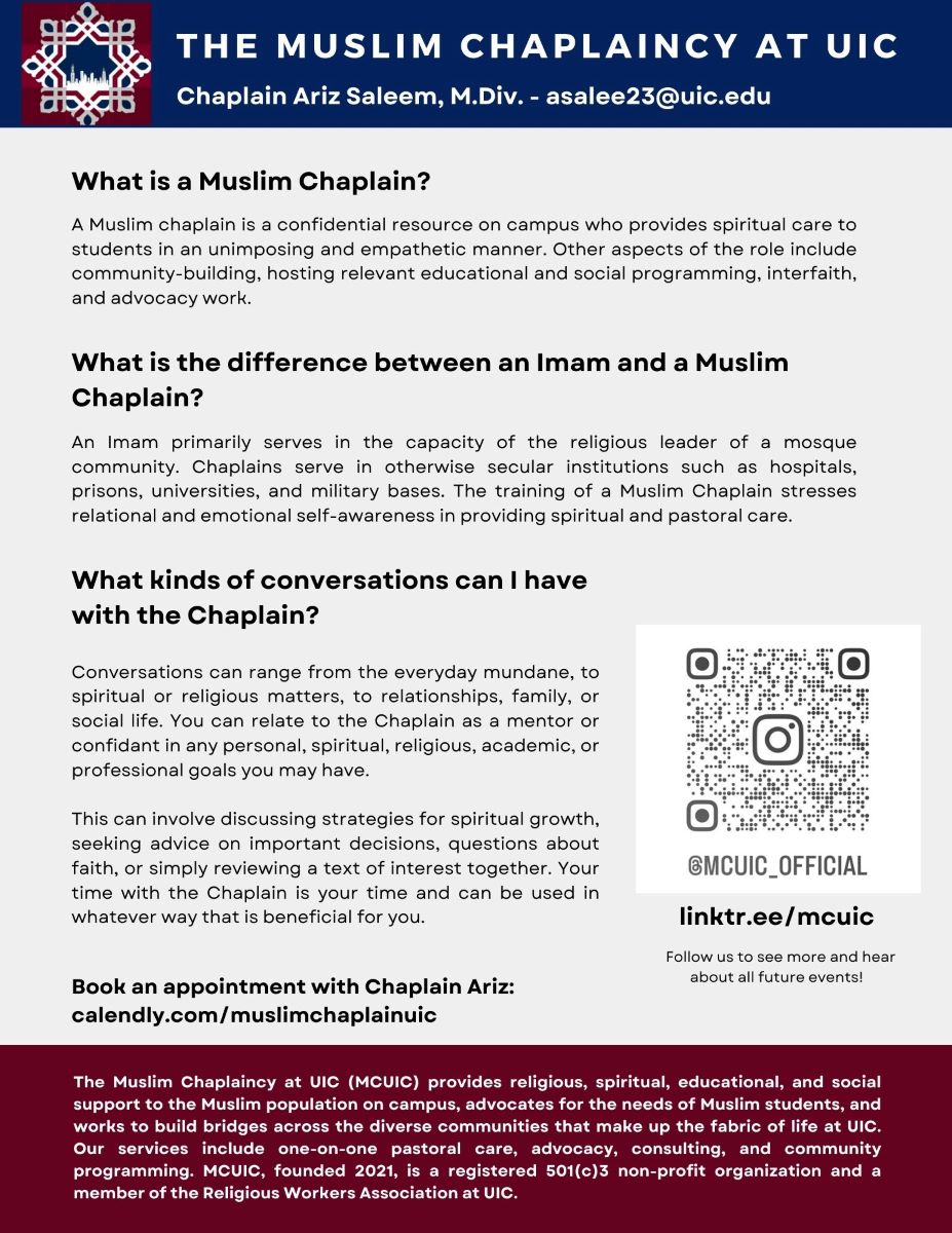 Muslim Chaplaincy flyer