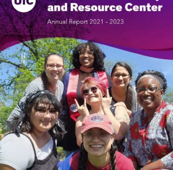 The front cover of WLRC's 2021-2023 Annual Report, which features a group photo of WLRC staff taken outdoors in May 2023. 