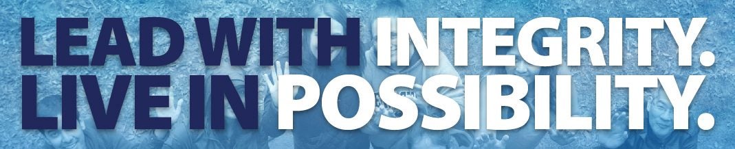 Lead with integrity - Live in possibility banner
