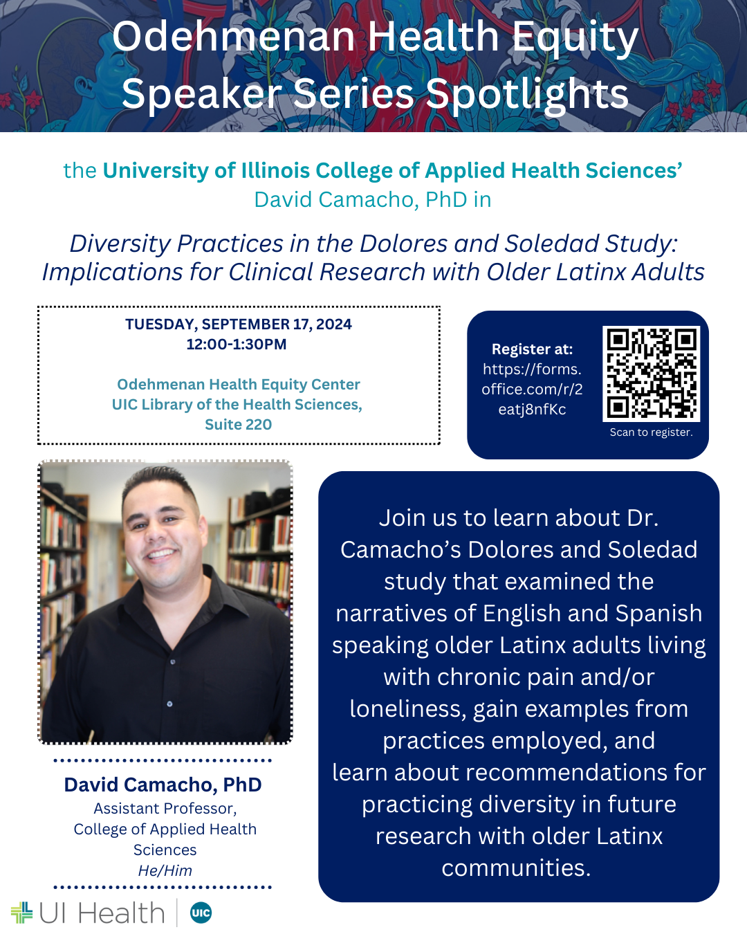 David Camacho Speaker Series flyer