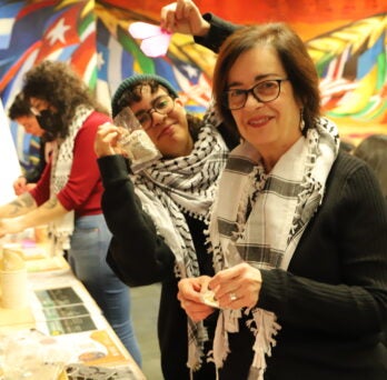 Director Rosa Cabrera and students at the Latino Cultural Center 