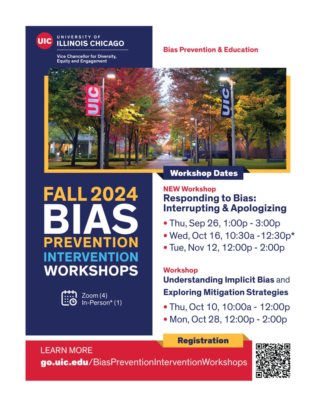 Fall 2024 Bias Prevention and Intervention Workshop flyer