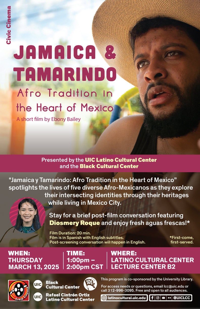 Event flyer featuring a man with a thick curly beard wearing a straw hat